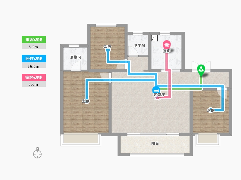 江苏省-宿迁市-吾悦广场·吾悦华府-103.20-户型库-动静线