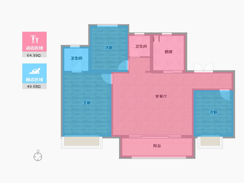 江苏省-宿迁市-吾悦广场·吾悦华府-103.20-户型库-动静分区