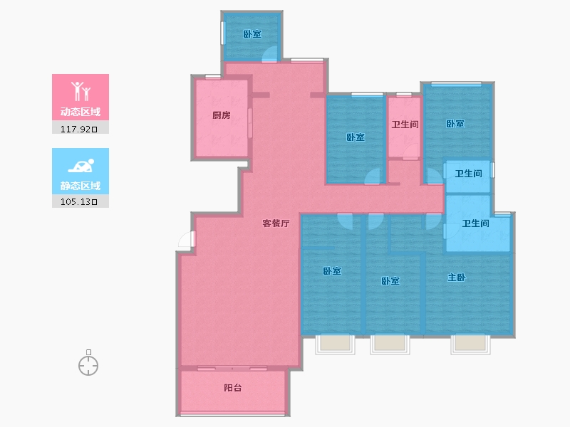 广东省-揭阳市-普宁·光明1号-202.40-户型库-动静分区