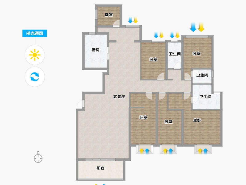 广东省-揭阳市-普宁·光明1号-202.40-户型库-采光通风