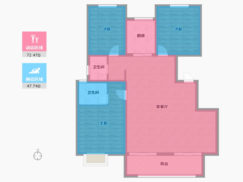 陕西省-铜川市-龙记檀府-108.78-户型库-动静分区