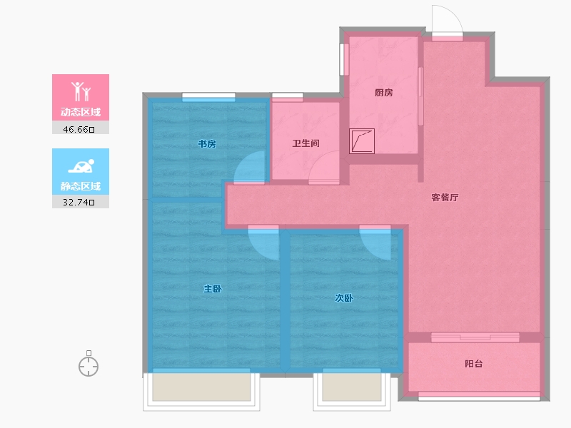 安徽省-池州市-安东盛誉华庭-70.03-户型库-动静分区