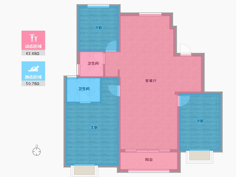 天津-天津市-泉上文华-104.25-户型库-动静分区