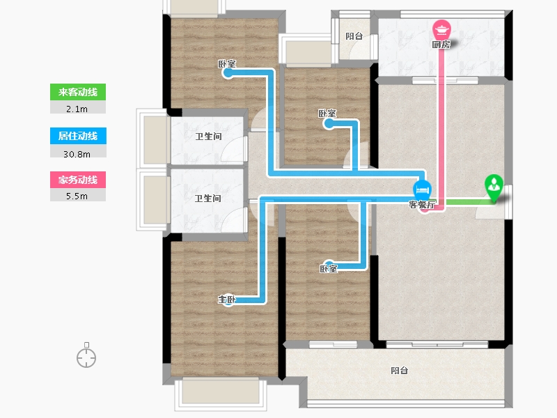 广东省-佛山市-润汉幸福汇-114.40-户型库-动静线