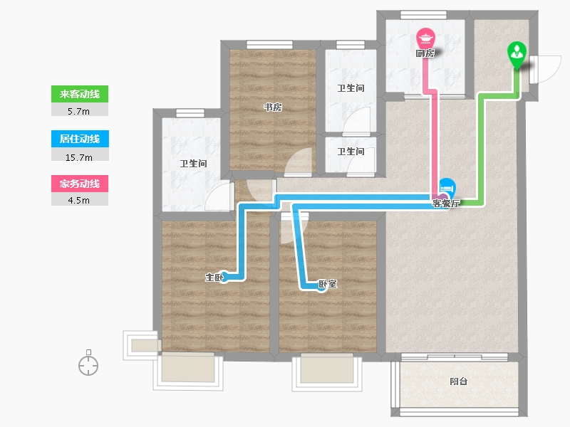 山西省-晋中市-悦唐·慧和郡-85.08-户型库-动静线