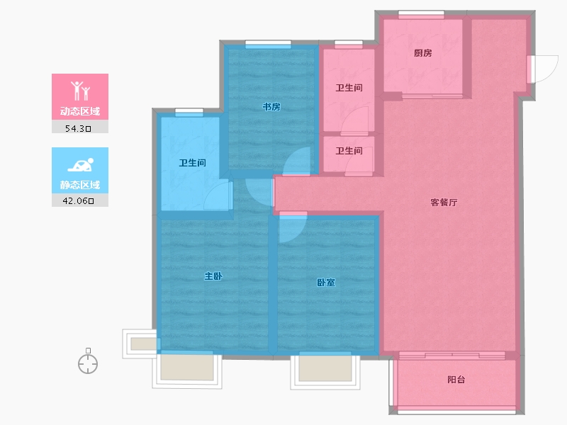 山西省-晋中市-悦唐·慧和郡-85.08-户型库-动静分区