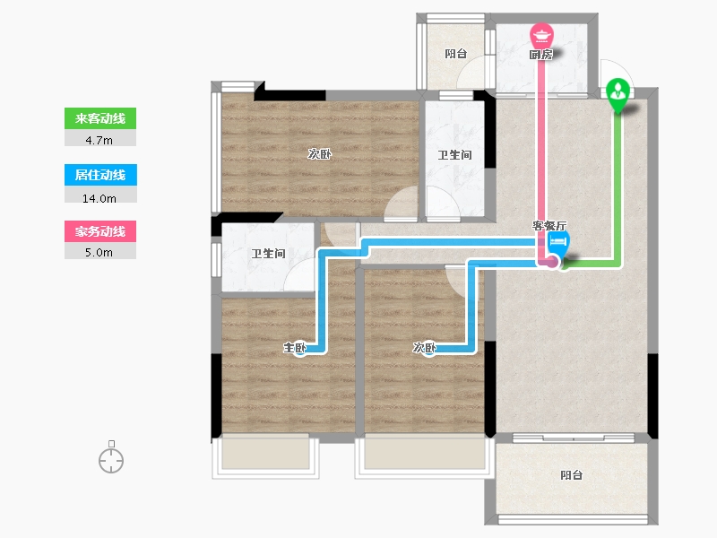 广西壮族自治区-贵港市-西山泉十里江湾-86.41-户型库-动静线