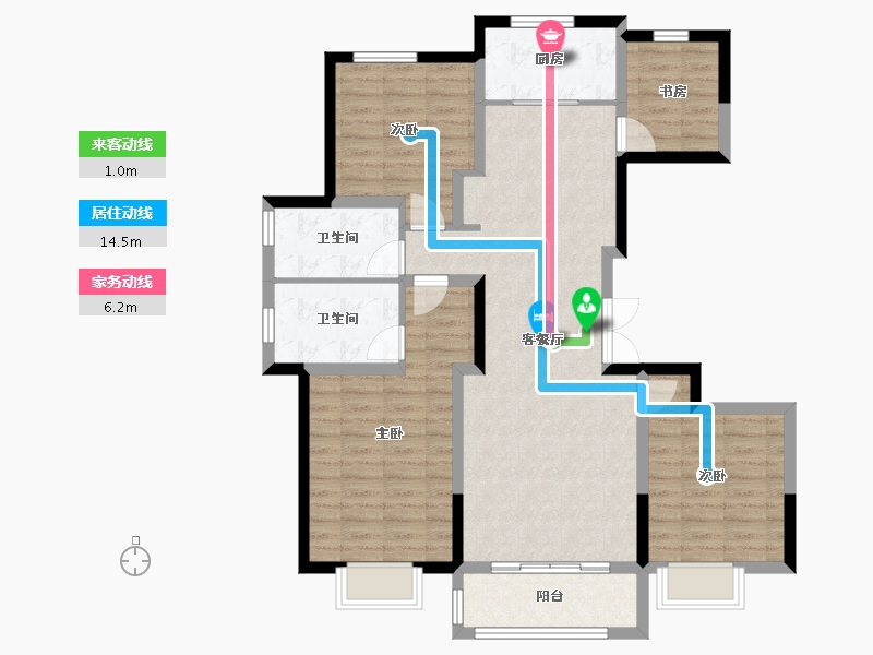 天津-天津市-龙湖春江郦城-102.00-户型库-动静线