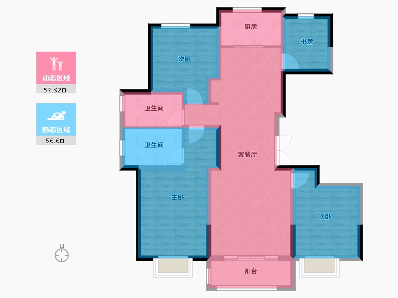 天津-天津市-龙湖春江郦城-102.00-户型库-动静分区