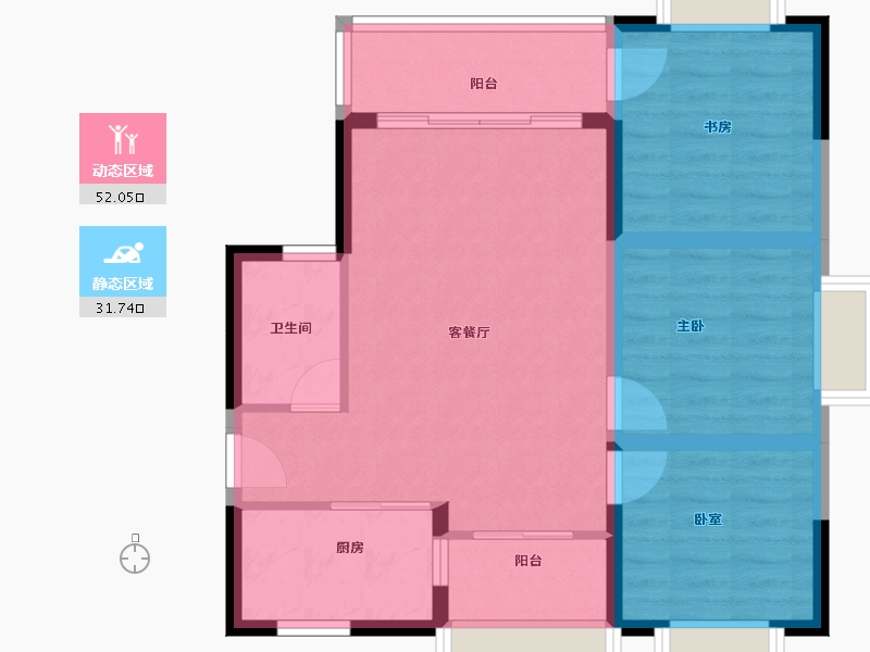 云南省-曲靖市-愿景·中国·宣威公园里康养小镇·芬芳源-75.09-户型库-动静分区