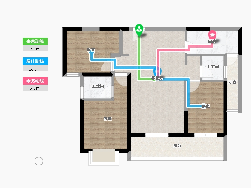 福建省-泉州市-金龙华侨城-74.41-户型库-动静线