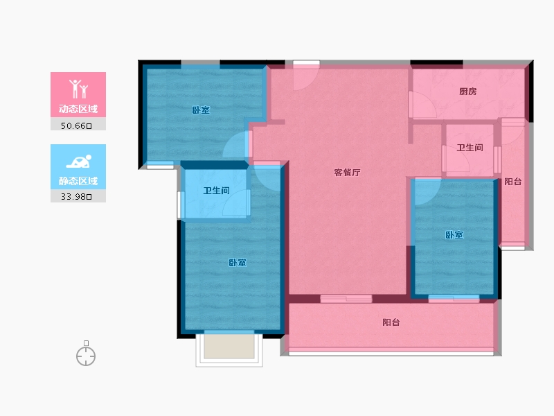 福建省-泉州市-金龙华侨城-74.41-户型库-动静分区