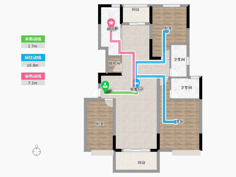 河南省-开封市-杞县建业·花园里-108.00-户型库-动静线