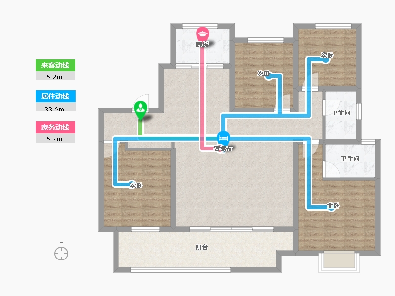 陕西省-铜川市-龙记檀府-117.57-户型库-动静线