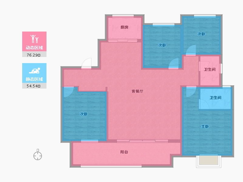 陕西省-铜川市-龙记檀府-117.57-户型库-动静分区