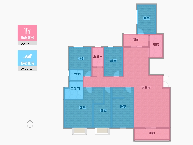 广东省-揭阳市-普宁·光明1号-160.00-户型库-动静分区