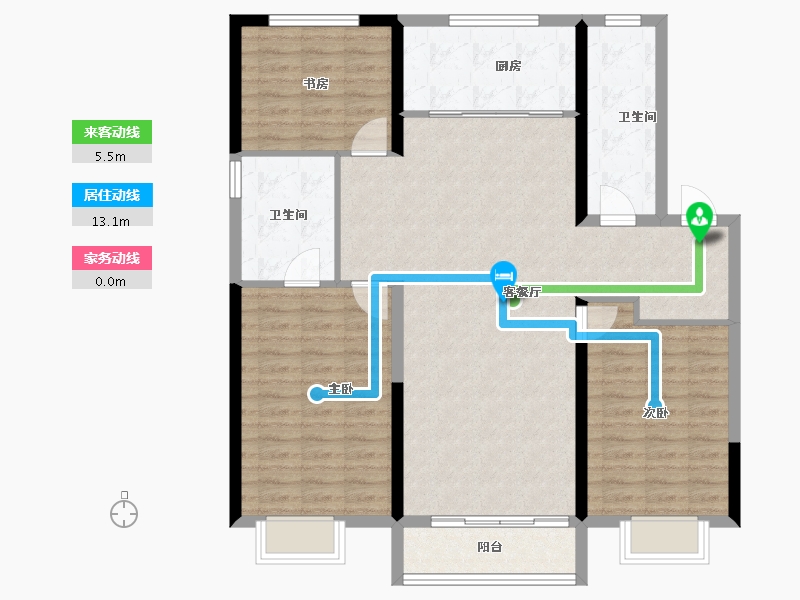 天津-天津市-龙湖春江郦城-114.40-户型库-动静线