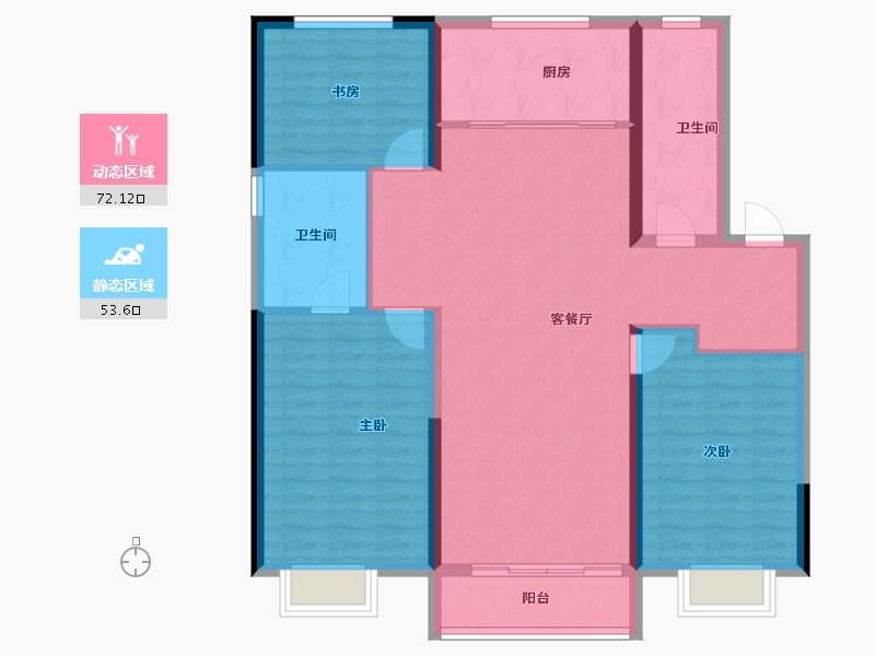 天津-天津市-龙湖春江郦城-114.40-户型库-动静分区