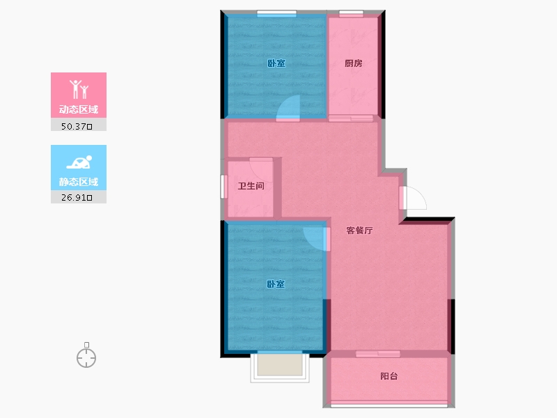 山东省-日照市-森博新城-68.80-户型库-动静分区