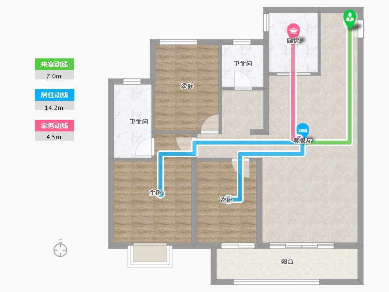 陕西省-铜川市-龙记檀府-100.98-户型库-动静线