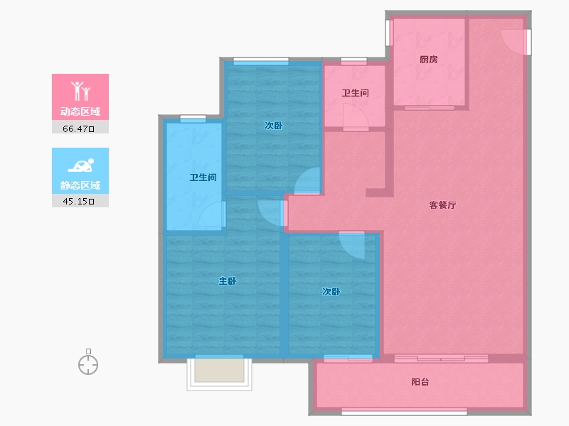 陕西省-铜川市-龙记檀府-100.98-户型库-动静分区