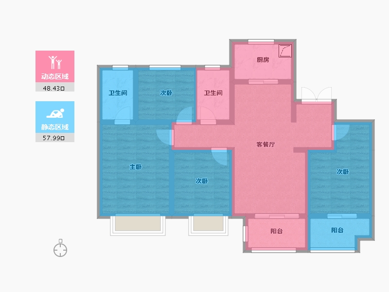 安徽省-池州市-安东盛誉华庭-93.25-户型库-动静分区