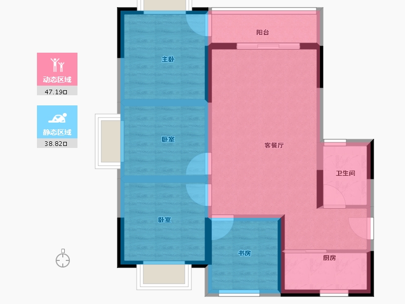 云南省-曲靖市-愿景·中国·宣威公园里康养小镇·芬芳源-76.13-户型库-动静分区