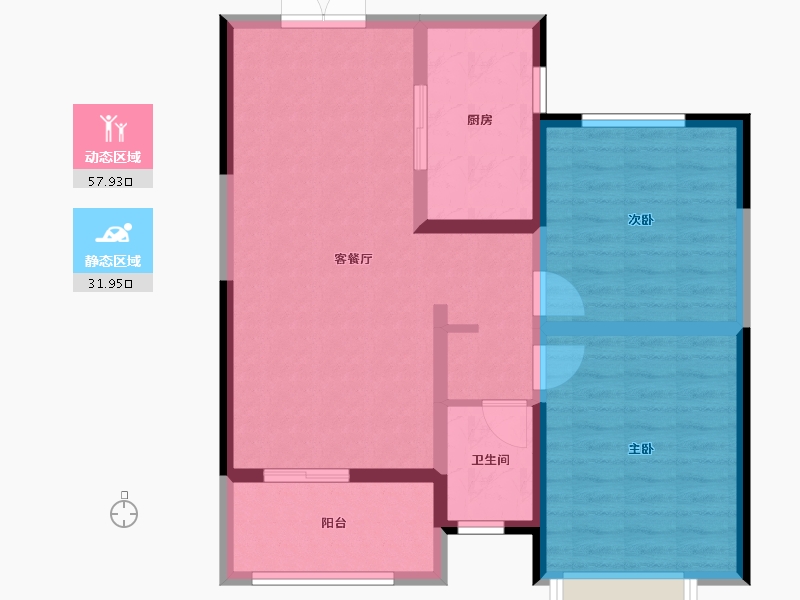 湖北省-咸宁市-恒基国宾府-80.50-户型库-动静分区