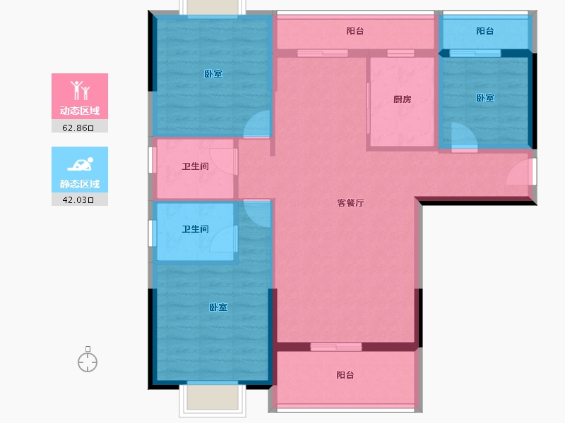 福建省-泉州市-金龙华侨城-93.61-户型库-动静分区