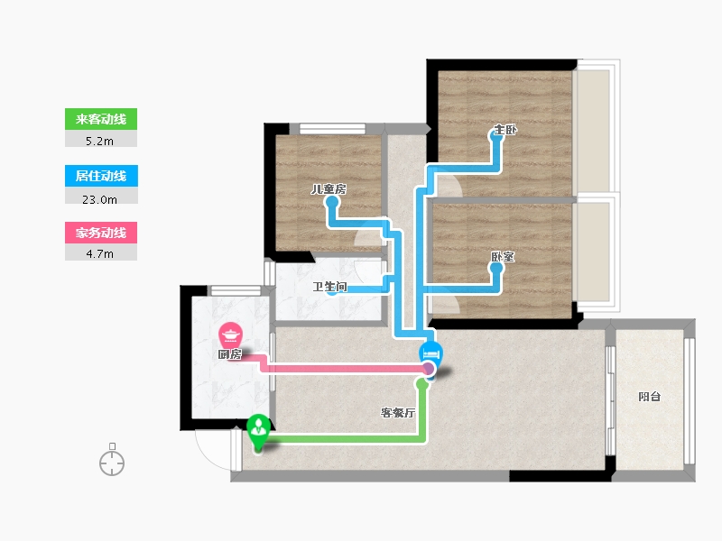 广东省-江门市-汇峰珺璟-68.00-户型库-动静线