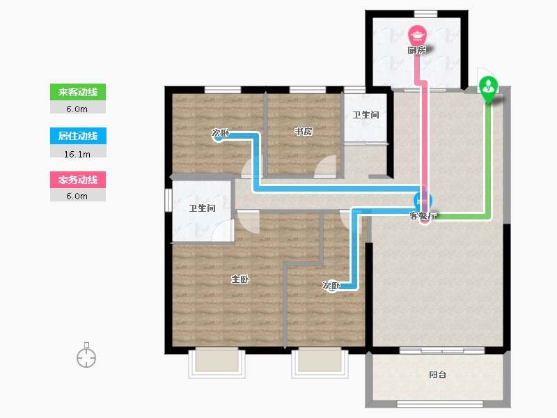 陕西省-铜川市-铜川碧桂园翡翠公馆-114.55-户型库-动静线