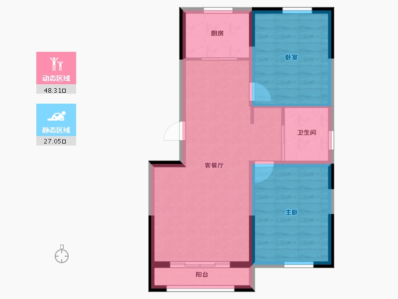 吉林省-吉林市-路弘•阳光华苑-67.72-户型库-动静分区