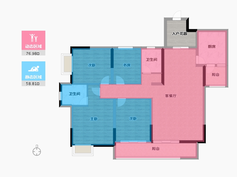 贵州省-铜仁市-虹祥·锦江壹品-128.28-户型库-动静分区