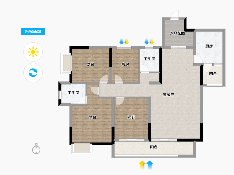 贵州省-铜仁市-虹祥·锦江壹品-128.28-户型库-采光通风