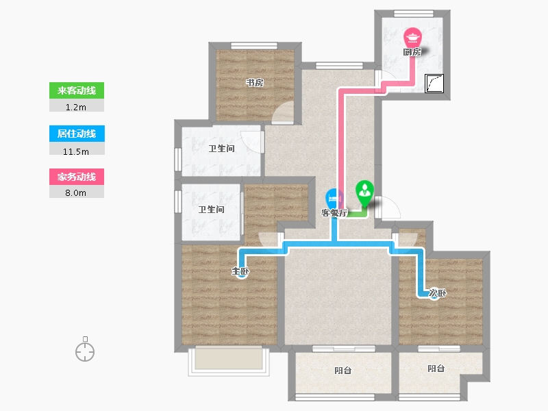 安徽省-池州市-安东盛誉华庭-89.22-户型库-动静线