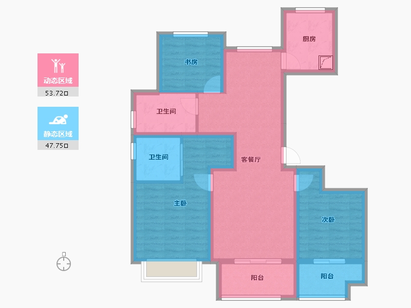 安徽省-池州市-安东盛誉华庭-89.22-户型库-动静分区