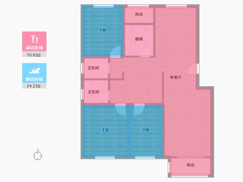 北京-北京市-清岚花园-西区-109.42-户型库-动静分区