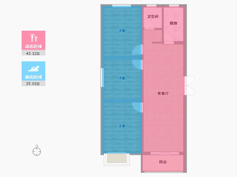 河南省-三门峡市-天鹅名筑-69.84-户型库-动静分区