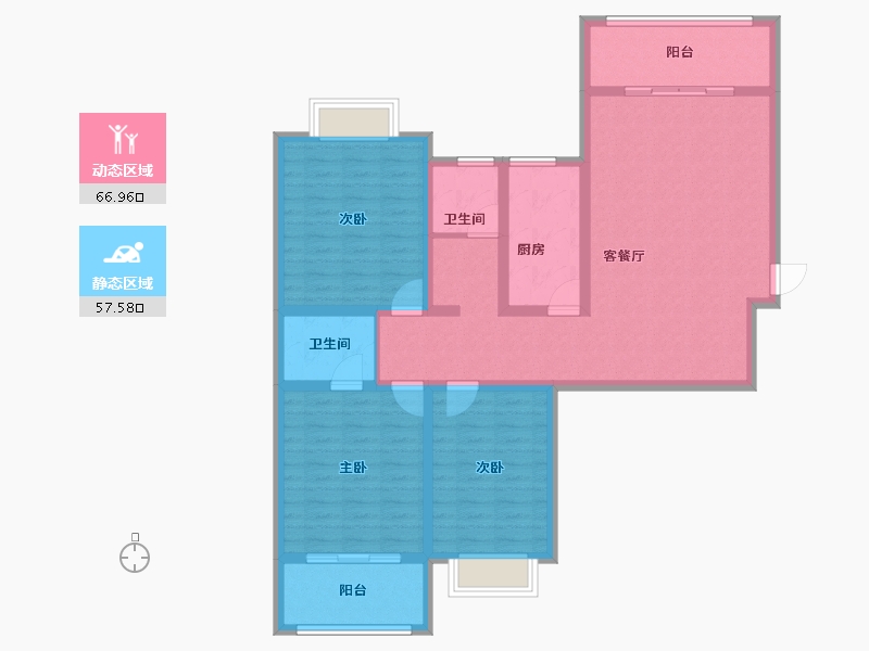 河南省-三门峡市-陆祥·山茶郡-111.25-户型库-动静分区