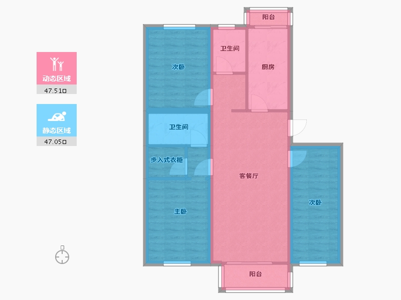 北京-北京市-清岚花园-西区-99.08-户型库-动静分区