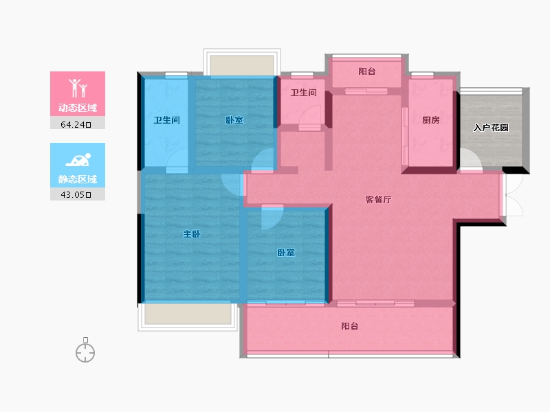 湖南省-岳阳市-荣盛东方府-101.13-户型库-动静分区