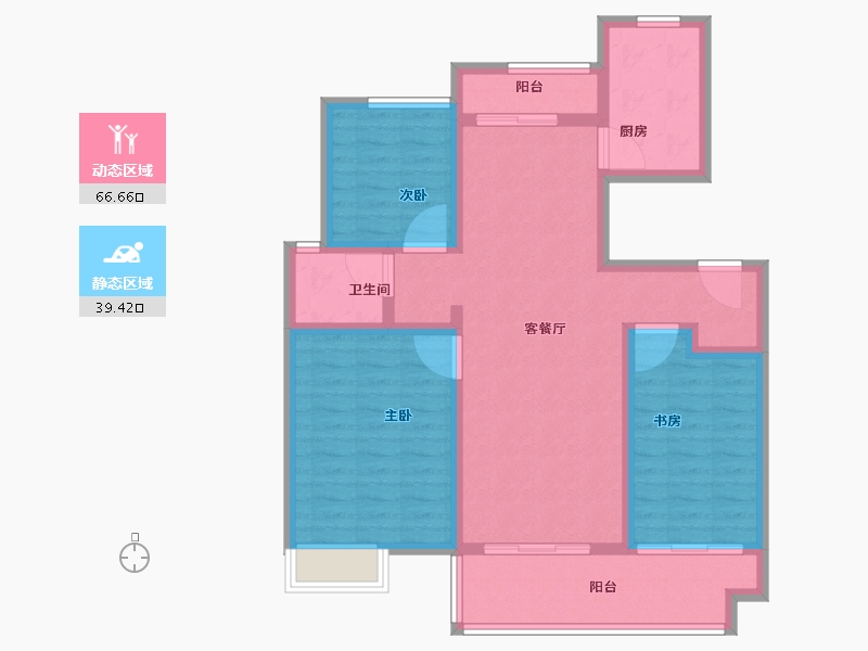 安徽省-蚌埠市-沁雅济学瑭-94.41-户型库-动静分区