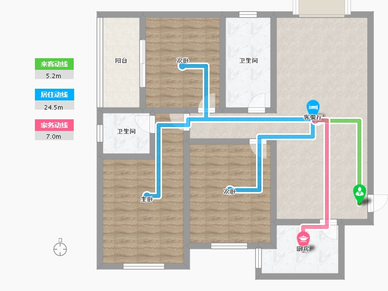 山西省-太原市-新村小区-118.34-户型库-动静线