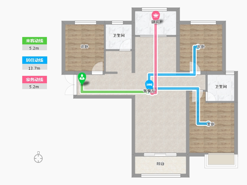 河南省-三门峡市-盛元·第壹城-89.86-户型库-动静线