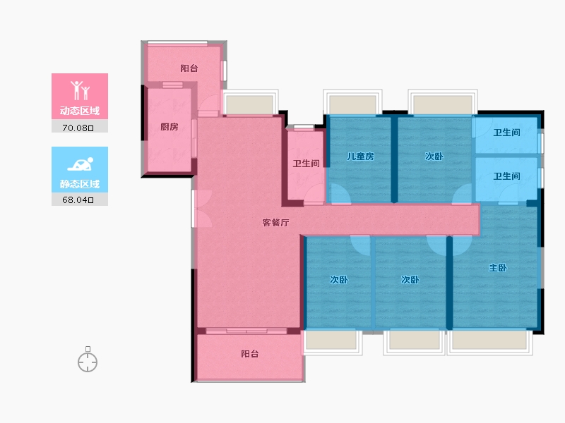 广东省-云浮市-英伦豪城-124.27-户型库-动静分区