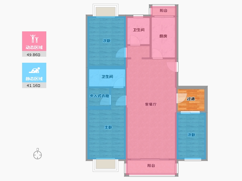 北京-北京市-清岚花园-西区-104.37-户型库-动静分区