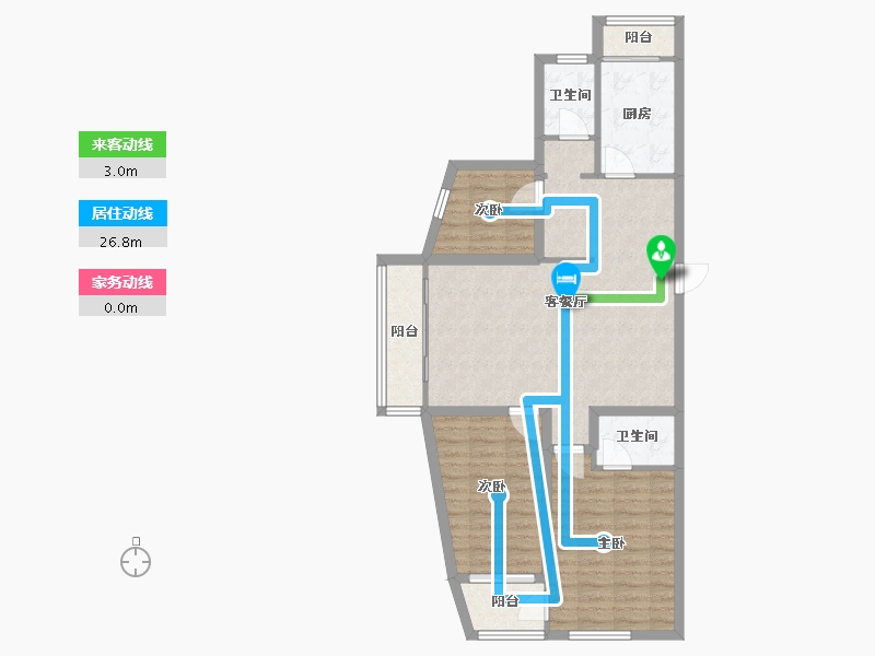 北京-北京市-清岚花园-西区-82.71-户型库-动静线