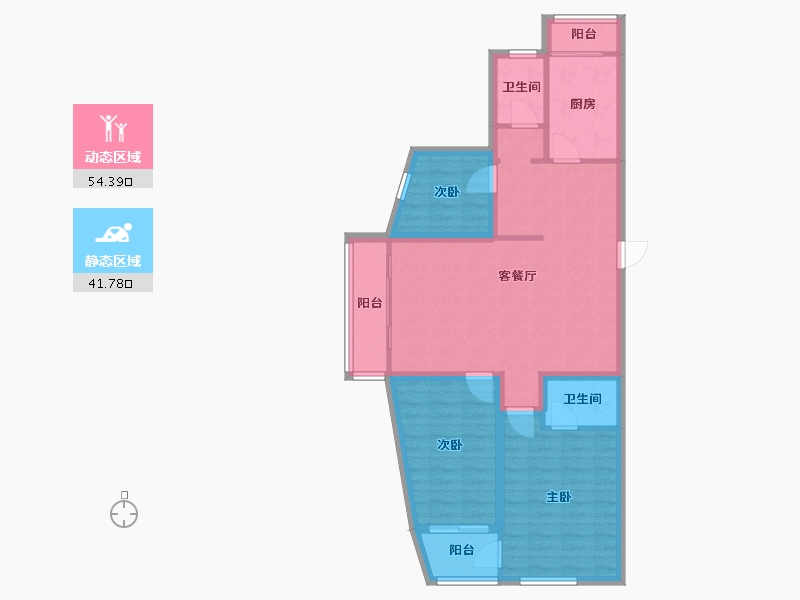 北京-北京市-清岚花园-西区-82.71-户型库-动静分区