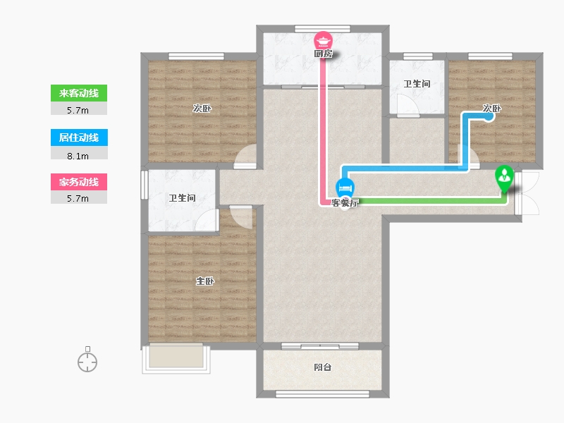 河南省-三门峡市-盛元·第壹城-113.38-户型库-动静线