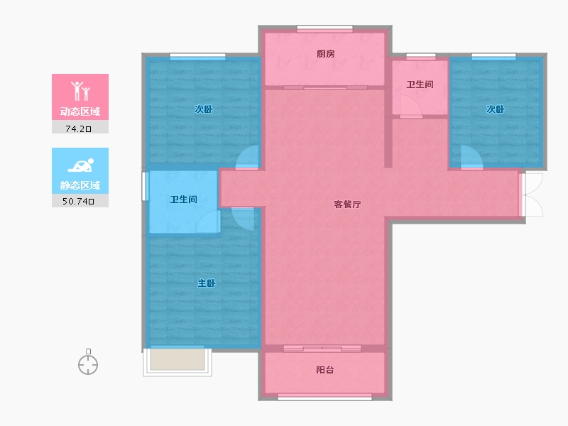 河南省-三门峡市-盛元·第壹城-113.38-户型库-动静分区